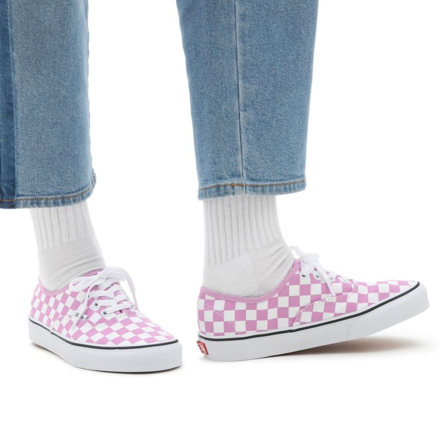 CLASSICS Vans Checkerboard Authentic Hombre Rosas | VN045Q0AY74