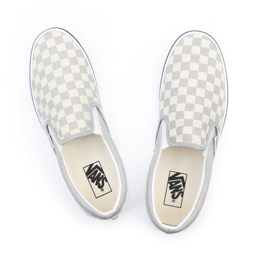 CLASSICS Vans Checkerboard Classic Slip-On Mujer Gris | VN031L2VC56