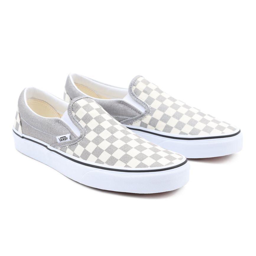CLASSICS Vans Checkerboard Classic Slip-On Mujer Gris | VN031L2VC56