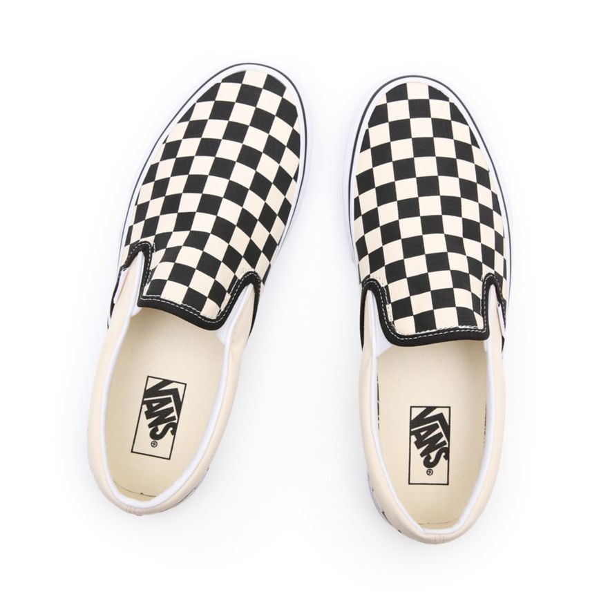 CLASSICS Vans Checkerboard Classic Slip-On Hombre Negras | VN121K9HU83