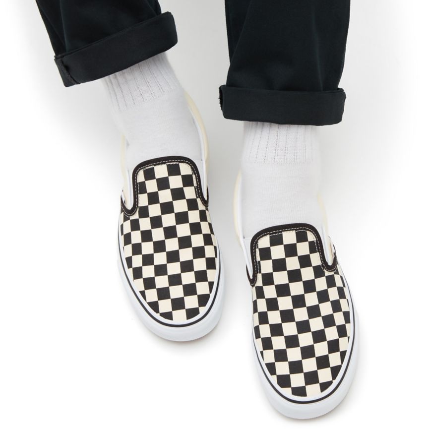 CLASSICS Vans Checkerboard Classic Slip-On Hombre Negras | VN121K9HU83