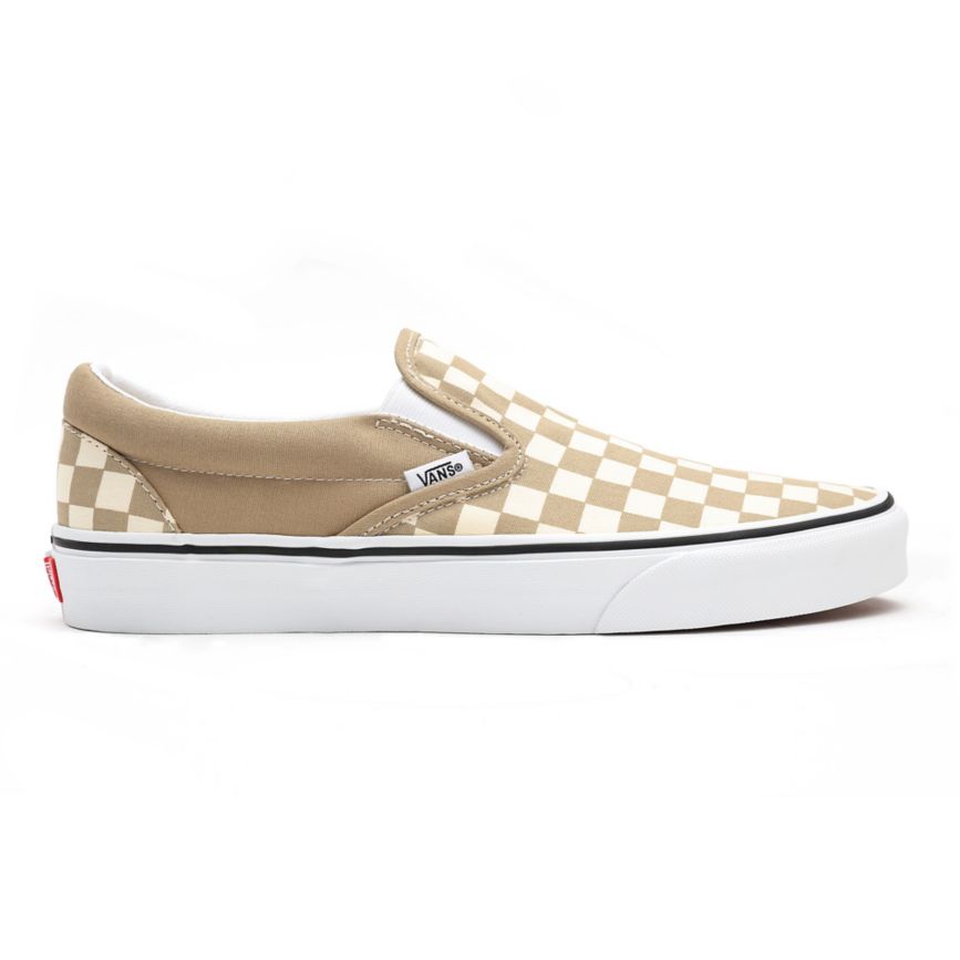 CLASSICS Vans Checkerboard Classic Slip-On Hombre Beige | VN389D8MS31