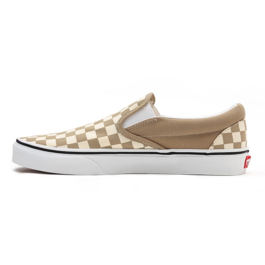 CLASSICS Vans Checkerboard Classic Slip-On Hombre Beige | VN389D8MS31