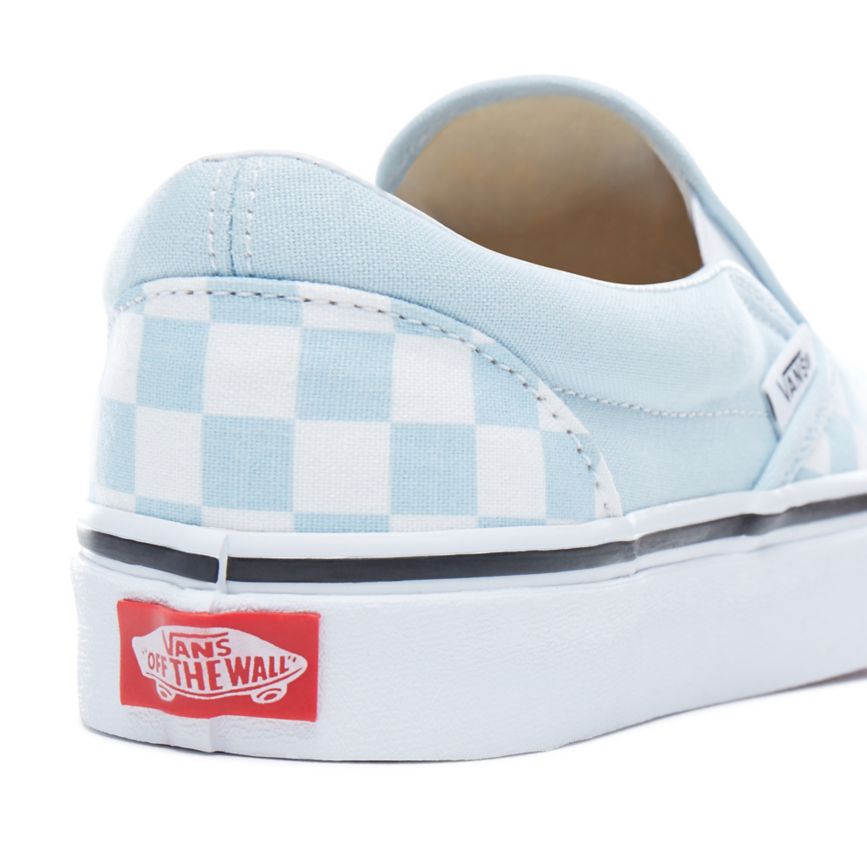 CLASSICS Vans Checkerboard Classic Slip-On Mujer Azules | VN671J9JK42