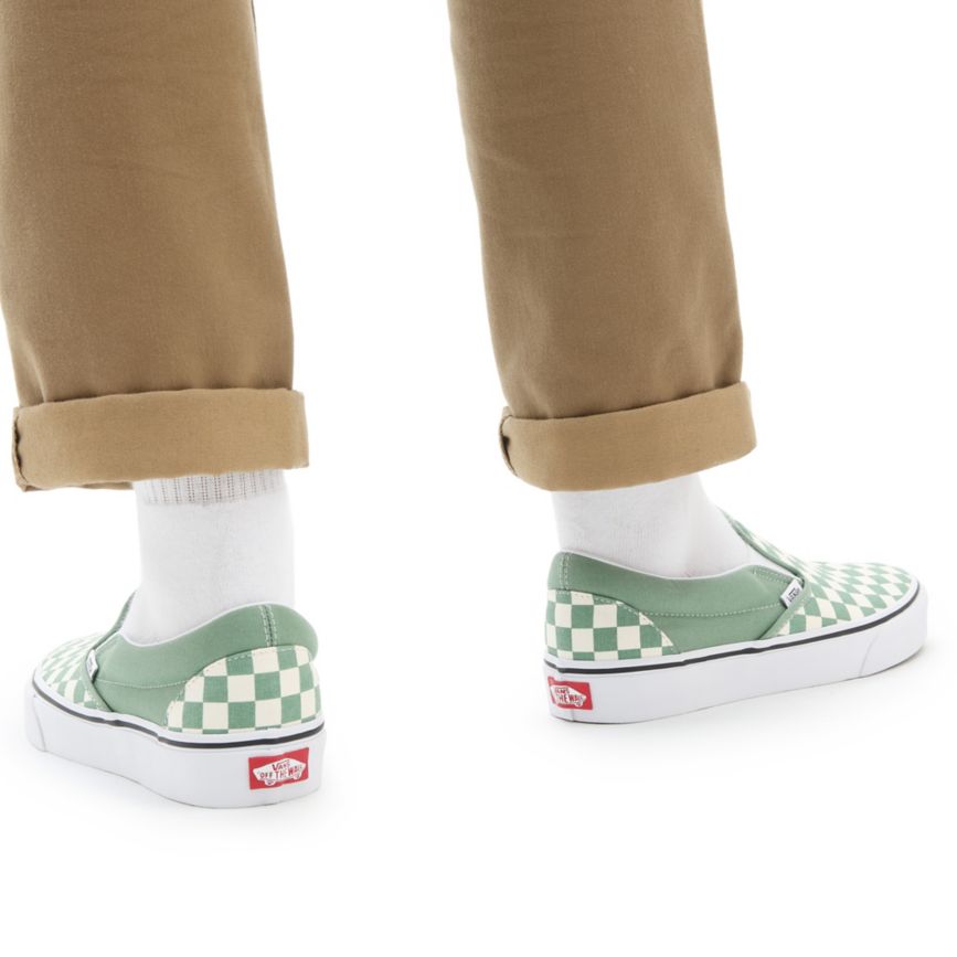 CLASSICS Vans Checkerboard Classic Slip-On Mujer Turquesa | VN880C0LJ45