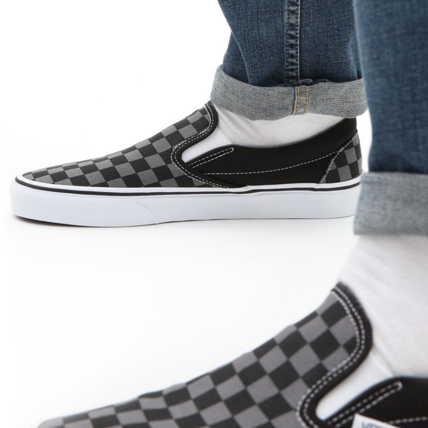 CLASSICS Vans Checkerboard Classic Slip-On Hombre Negras | VN949H2ZN35