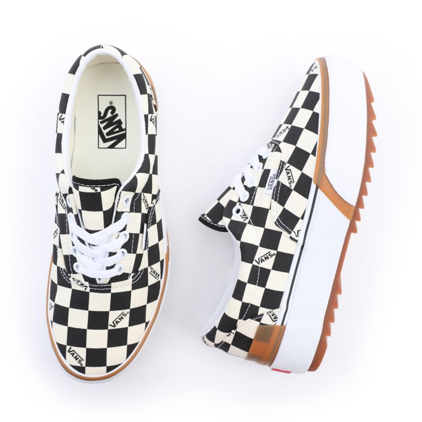 CLASSICS Vans Checkerboard Era Stacked Mujer Negras | VN507E5UF24