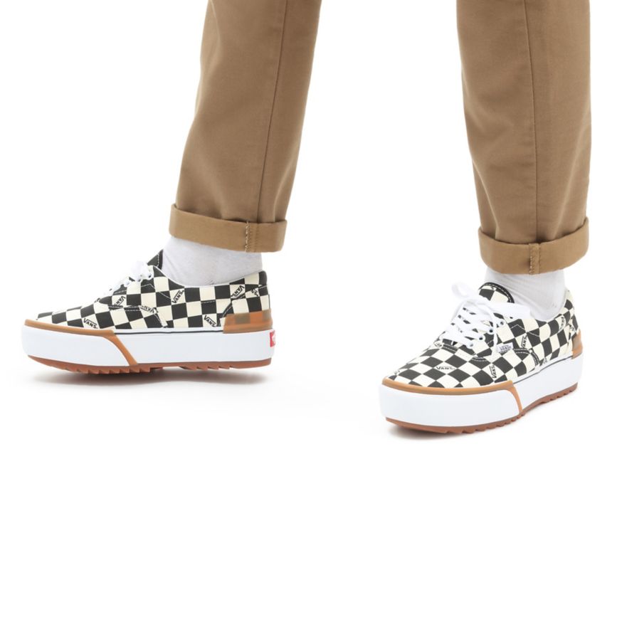 CLASSICS Vans Checkerboard Era Stacked Mujer Negras | VN507E5UF24