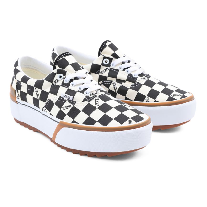 CLASSICS Vans Checkerboard Era Stacked Mujer Negras | VN507E5UF24