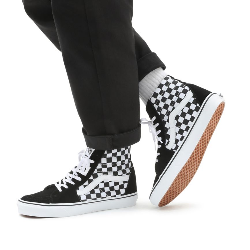 CLASSICS Vans Checkerboard SK8-Hi Hombre Negras | VN333Q4HA46