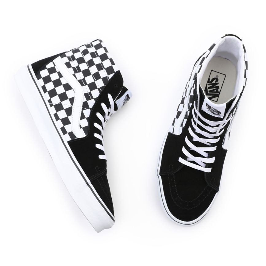 CLASSICS Vans Checkerboard SK8-Hi Mujer Negras | VN583C0HO52