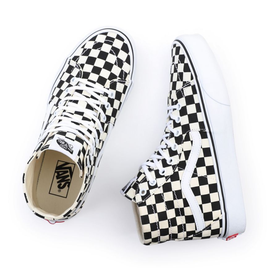 CLASSICS Vans Checkerboard Sk8-Hi Tapered Mujer Negras | VN646B3FQ48
