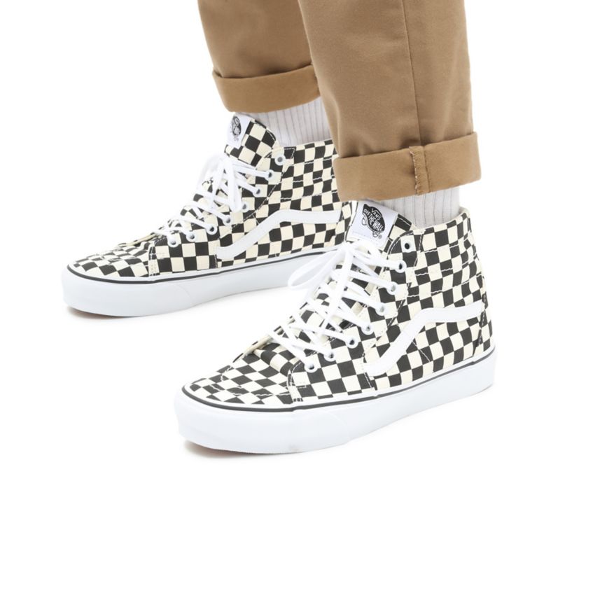 CLASSICS Vans Checkerboard Sk8-Hi Tapered Mujer Negras | VN646B3FQ48