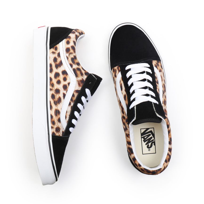 CLASSICS Vans Leopard Old Skool Mujer Negras | VN691N6DM52