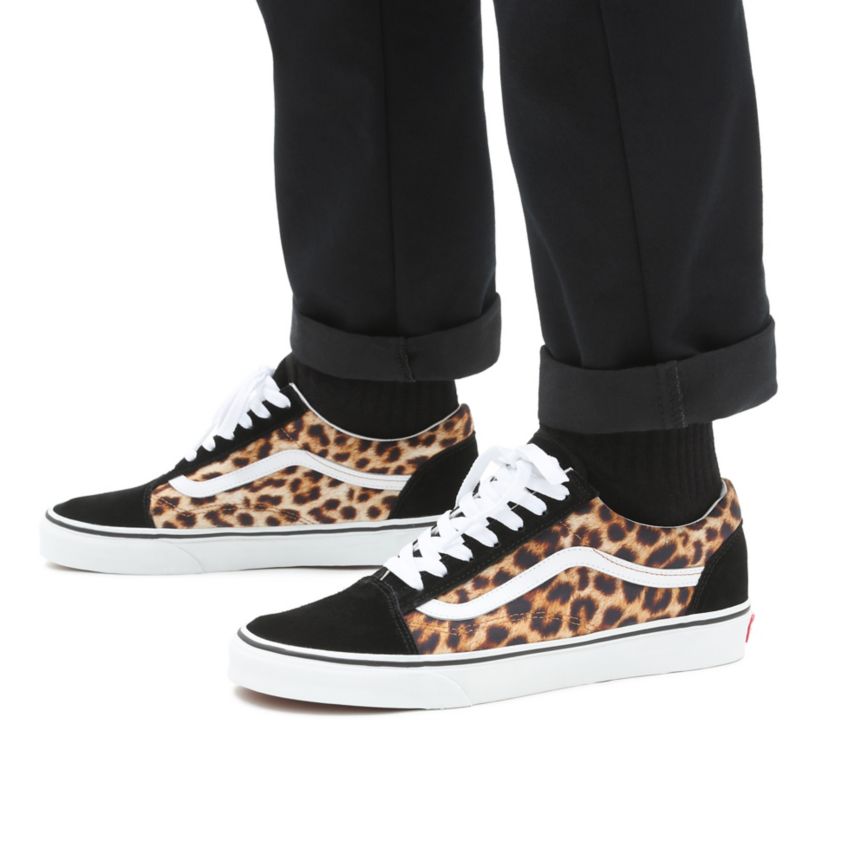 CLASSICS Vans Leopard Old Skool Mujer Negras | VN691N6DM52