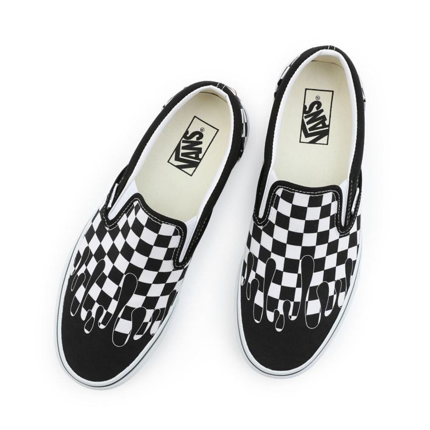 CLASSICS Vans Paint Drip Checkerboard Classic Slip-On Hombre Negras | VN341V1CS45