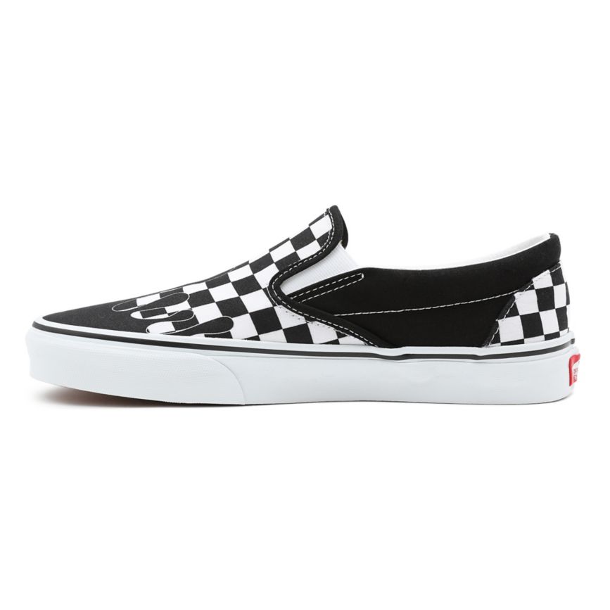 CLASSICS Vans Paint Drip Checkerboard Classic Slip-On Hombre Negras | VN341V1CS45