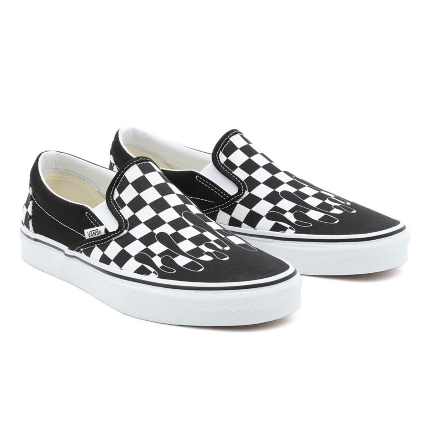 CLASSICS Vans Paint Drip Checkerboard Classic Slip-On Hombre Negras | VN341V1CS45