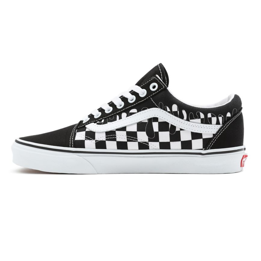 CLASSICS Vans Paint Drip Checkerboard Old Skool Mujer Negras | VN128M7MH14