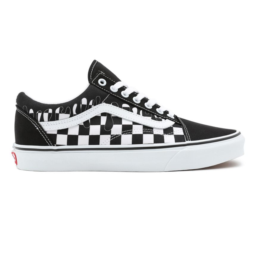 CLASSICS Vans Paint Drip Checkerboard Old Skool Hombre Negras | VN684G7TF41
