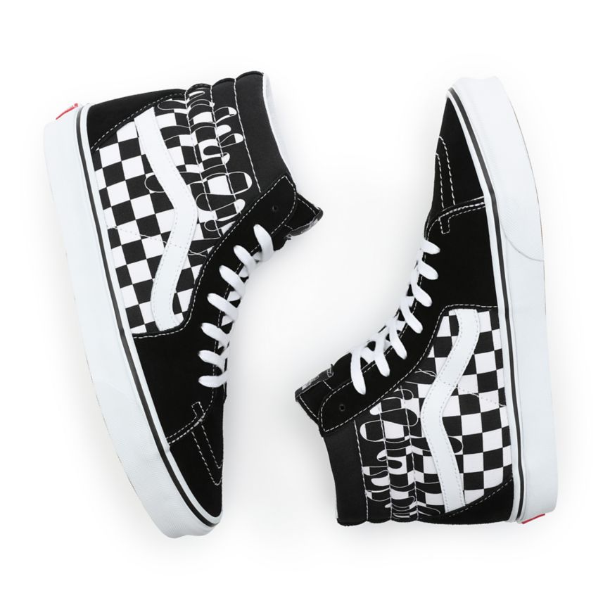 CLASSICS Vans Paint Drip Checkerboard Sk8-Hi Hombre Negras | VN475V4UN49