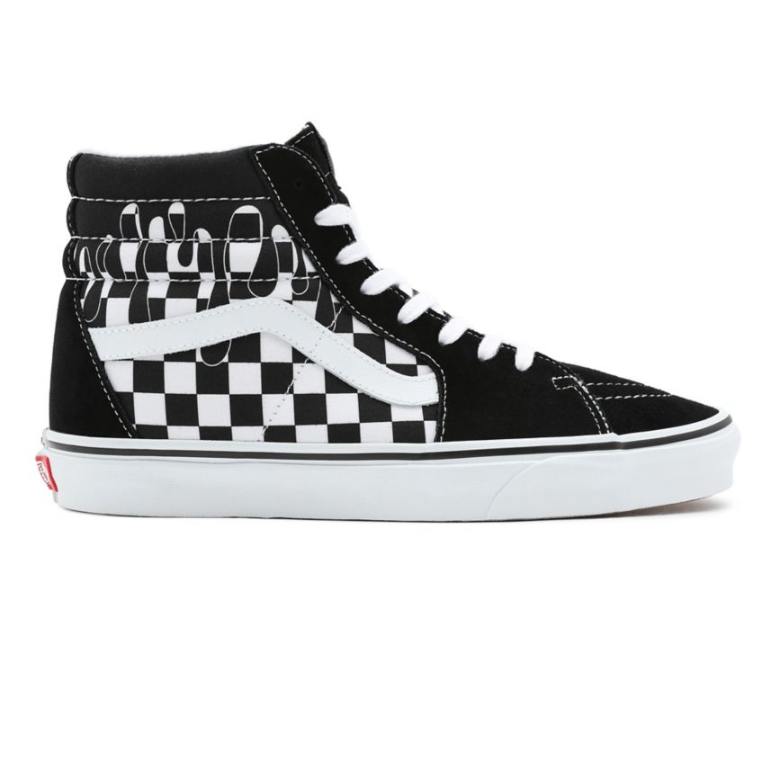 CLASSICS Vans Paint Drip Checkerboard Sk8-Hi Hombre Negras | VN475V4UN49