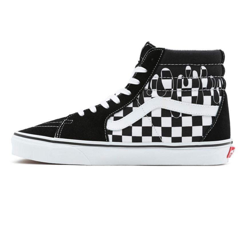 CLASSICS Vans Paint Drip Checkerboard Sk8-Hi Hombre Negras | VN475V4UN49