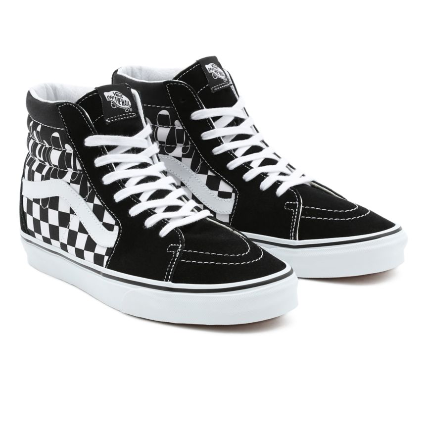 CLASSICS Vans Paint Drip Checkerboard Sk8-Hi Hombre Negras | VN475V4UN49