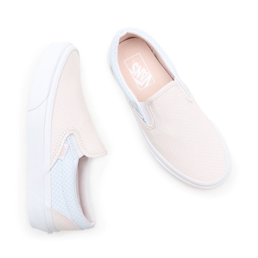 CLASSICS Vans Pastel Checkerboard Classic Slip-On Hombre Blancas | VN412N0RJ46