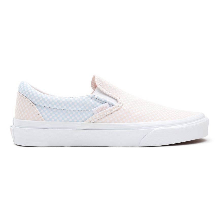 CLASSICS Vans Pastel Checkerboard Classic Slip-On Hombre Blancas | VN412N0RJ46