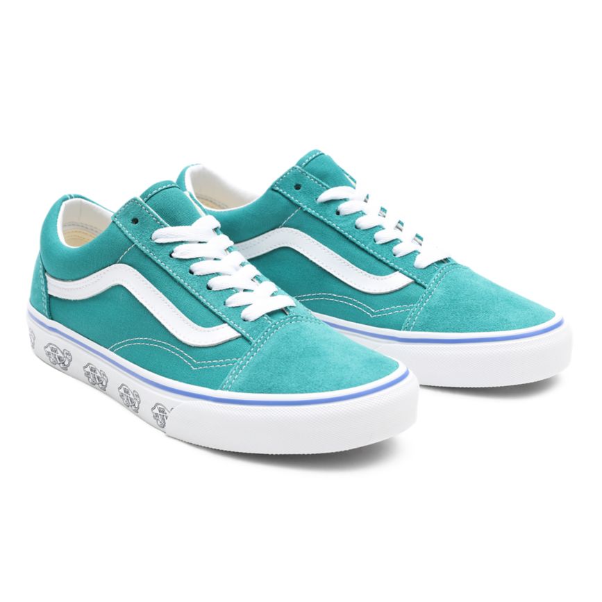 CLASSICS Vans Sidewall Print Old Skool Hombre Turquesa | VN539V0VR64