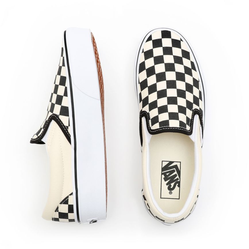 Plataforma Vans Checkerboard Classic Slip-On Platform Mujer Negras | VN004X1TZ65
