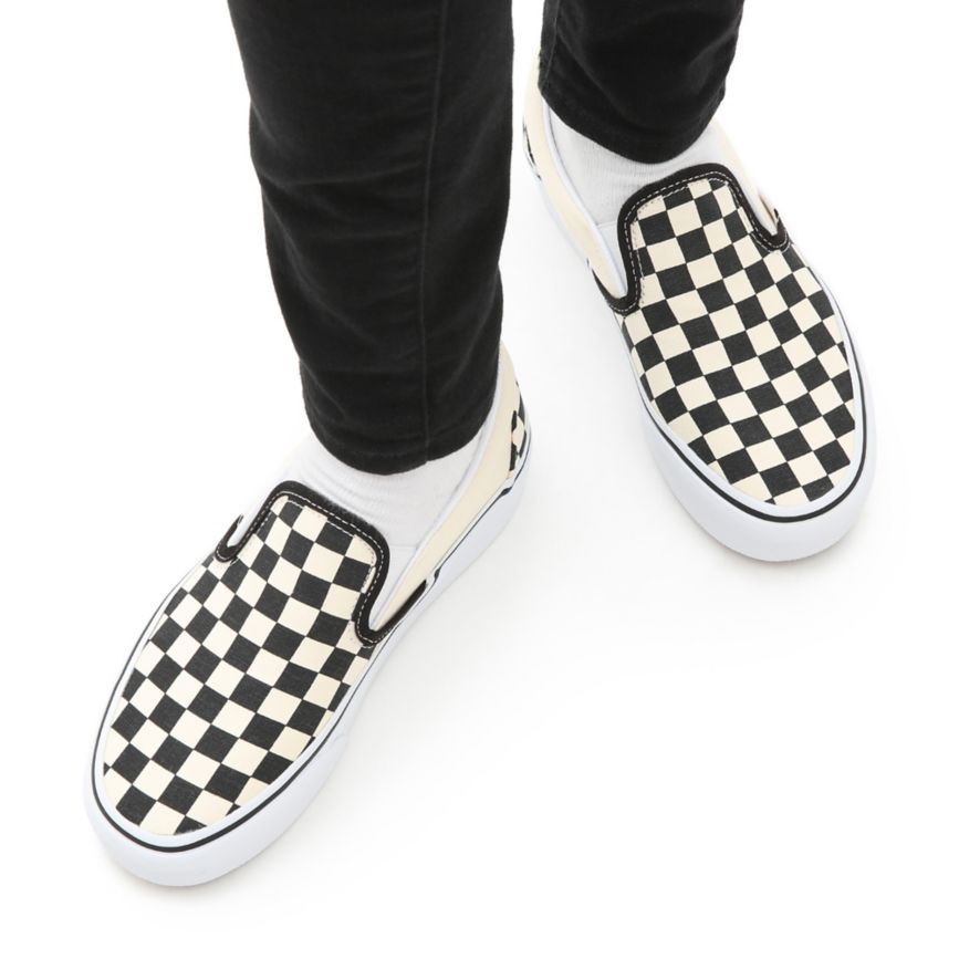 Plataforma Vans Checkerboard Classic Slip-On Platform Mujer Negras | VN004X1TZ65