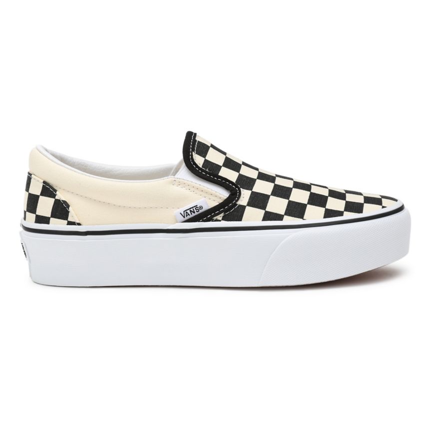 Plataforma Vans Checkerboard Classic Slip-On Platform Mujer Negras | VN004X1TZ65