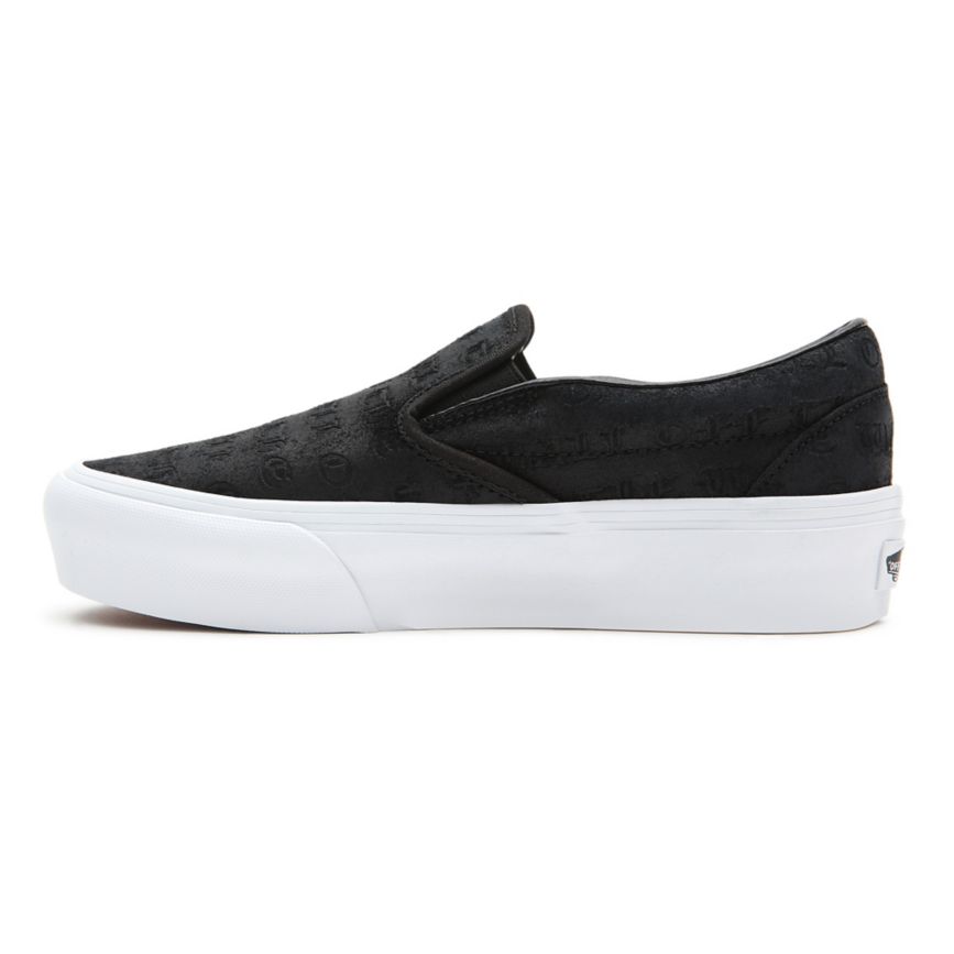 Plataforma Vans Deboss OTW Classic Slip-On Platform Mujer Negras | VN469J5CC33