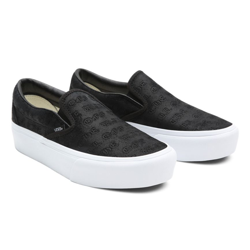 Plataforma Vans Deboss OTW Classic Slip-On Platform Mujer Negras | VN469J5CC33