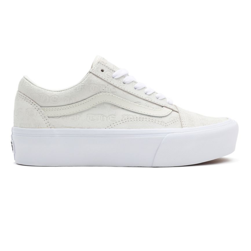 Plataforma Vans Deboss Otw Old Skool Platform Mujer Blancas | VN386C0DQ72