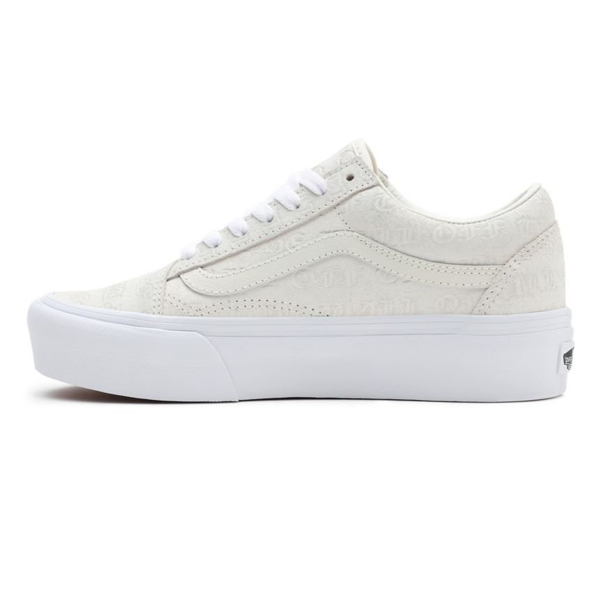 Plataforma Vans Deboss Otw Old Skool Platform Mujer Blancas | VN386C0DQ72