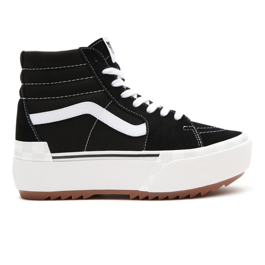 Plataforma Vans Suede Lona Sk8-Hi Stacked Mujer Negras | VN938I0MN81