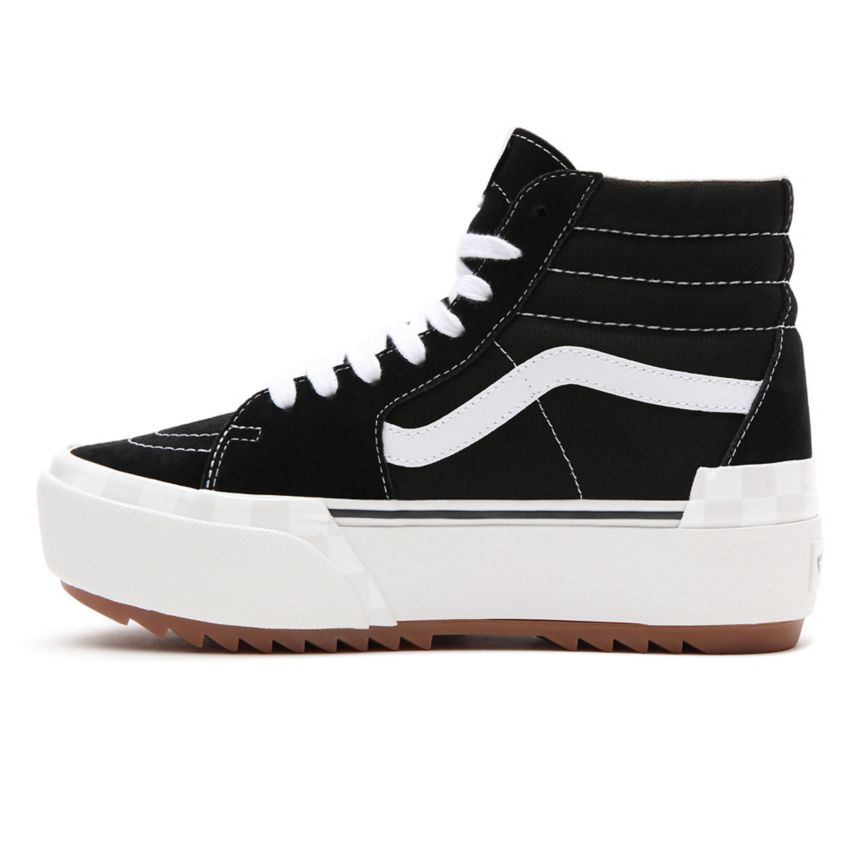 Plataforma Vans Suede Lona Sk8-Hi Stacked Mujer Negras | VN938I0MN81