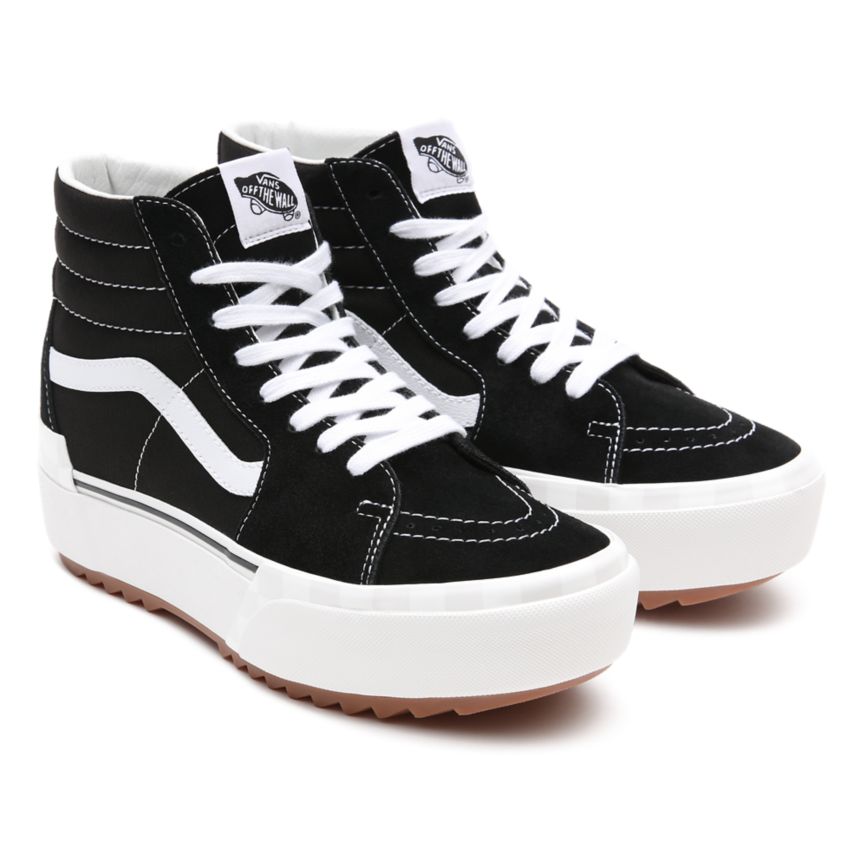 Plataforma Vans Suede Lona Sk8-Hi Stacked Mujer Negras | VN938I0MN81