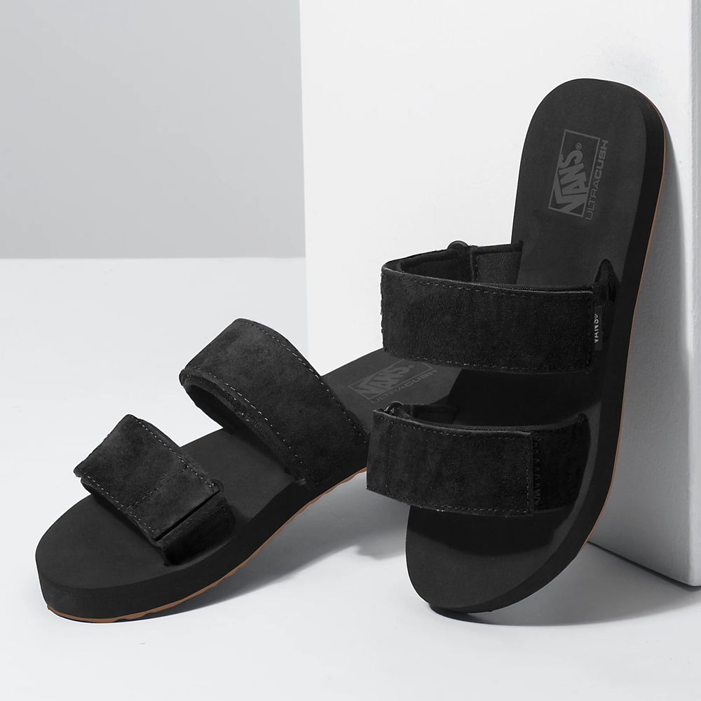 Sandalias Planas Vans Cayucas Slide Hombre Negras | VN180I2LI42