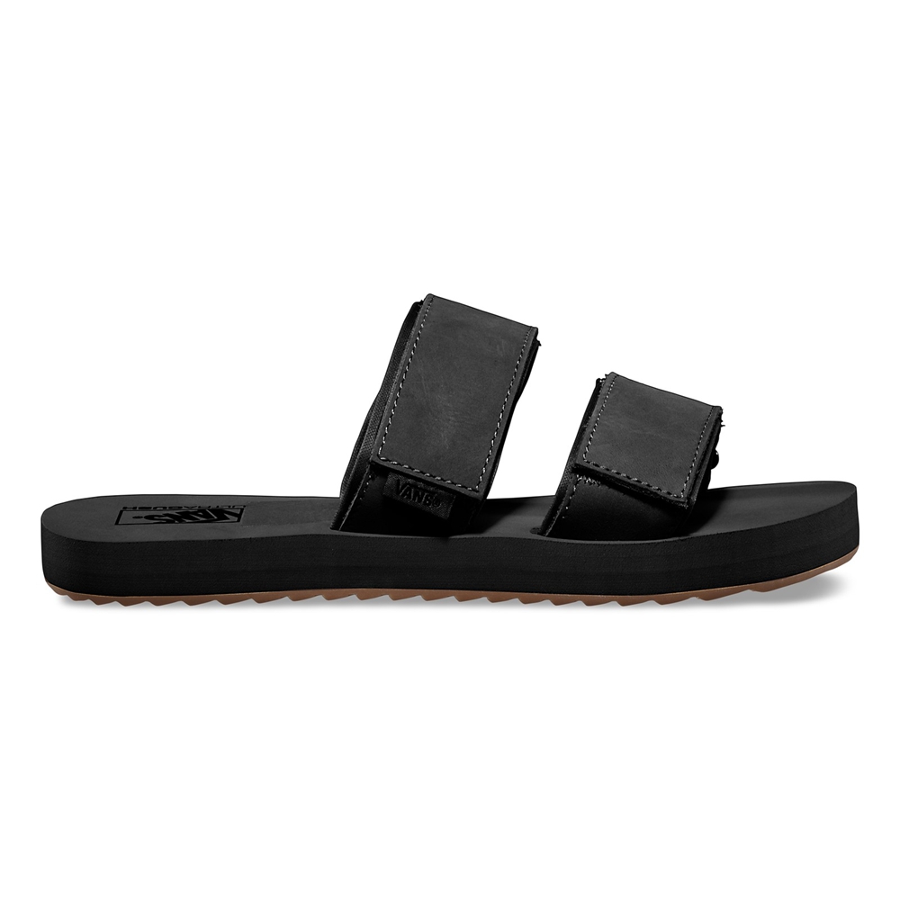 Sandalias Planas Vans Cayucas Slide Hombre Negras | VN180I2LI42