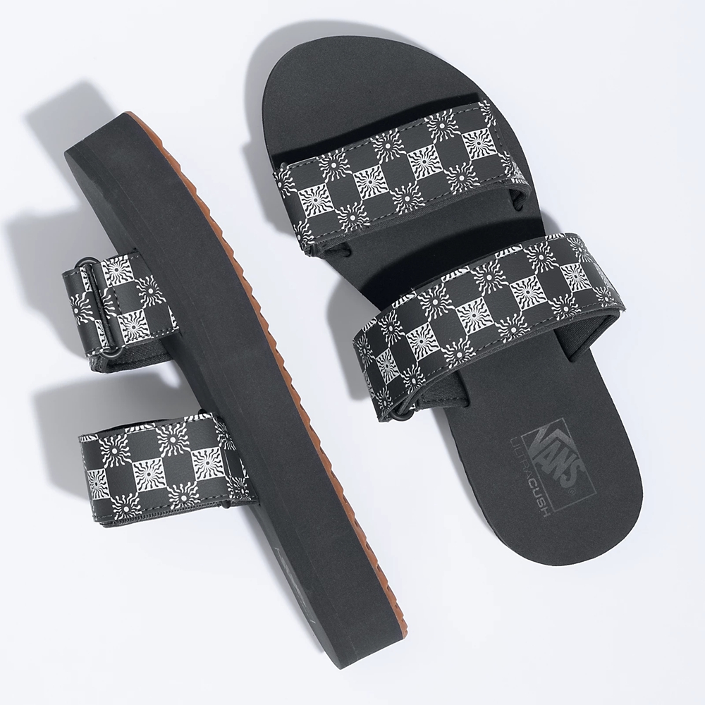 Sandalias Planas Vans Cayucas Slide Mega Platform Mujer Negras | VN063W8YS95