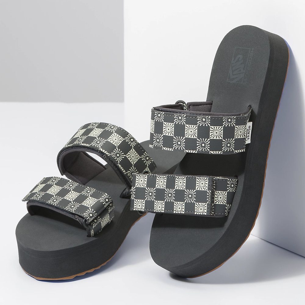 Sandalias Planas Vans Cayucas Slide Mega Platform Mujer Negras | VN063W8YS95