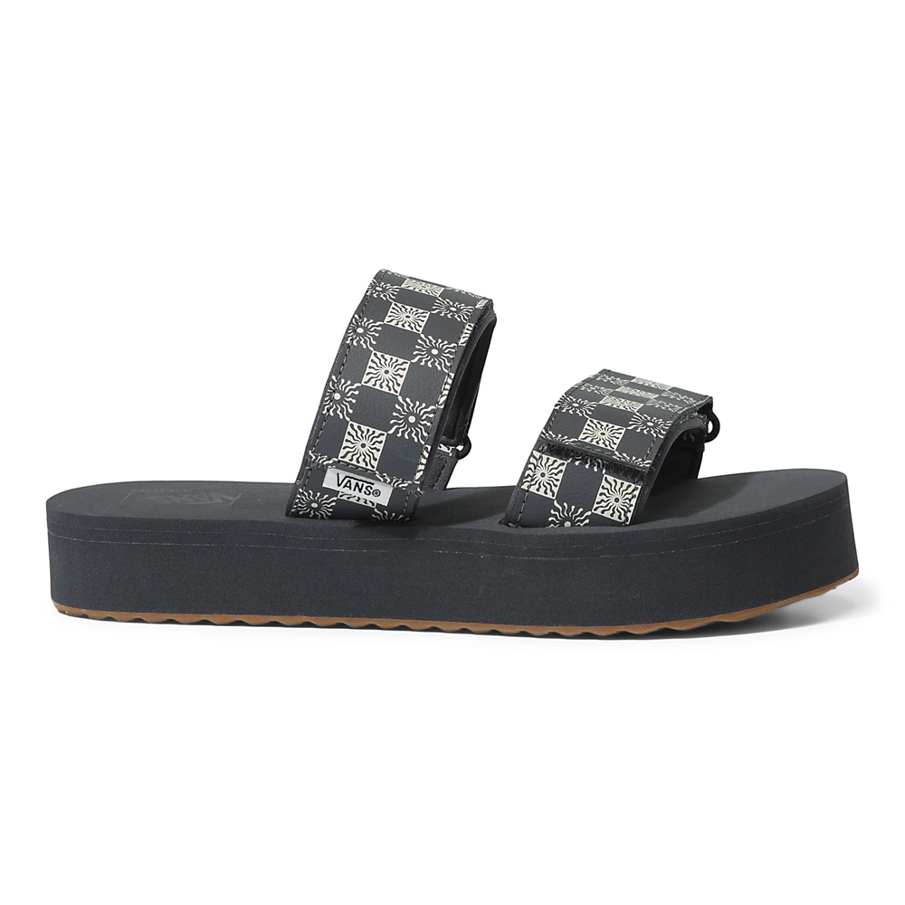 Sandalias Planas Vans Cayucas Slide Mega Platform Mujer Negras | VN063W8YS95