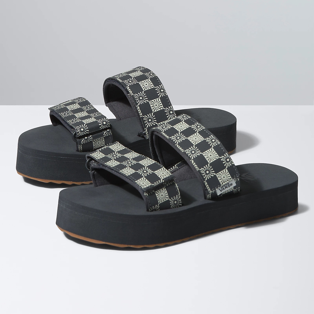 Sandalias Planas Vans Cayucas Slide Mega Platform Mujer Negras | VN063W8YS95