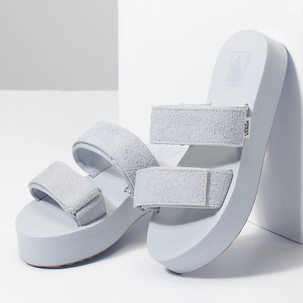 Sandalias Planas Vans Cayucas Slide Mega Platform Mujer Gris | VN447I8QY99