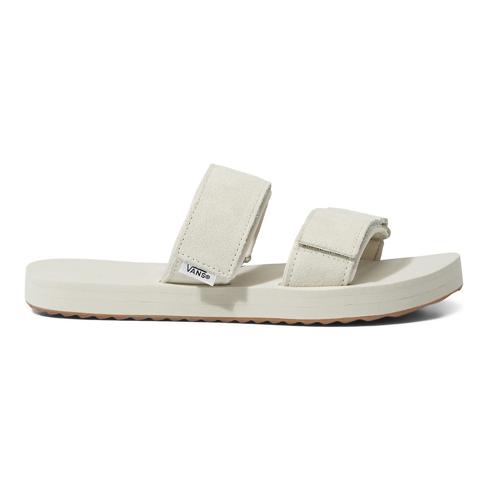 Sandalias Planas Vans Cayucas Slide Mujer Blancas | VN346T7MH09