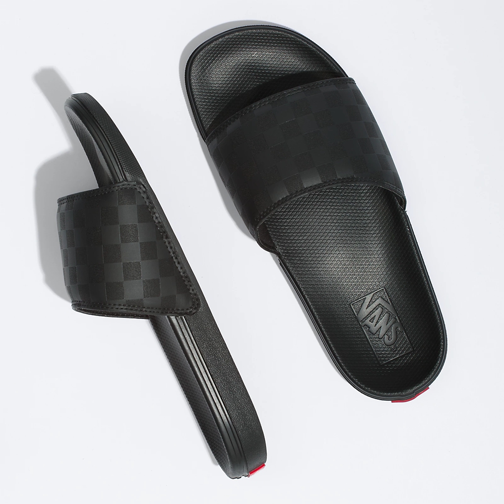Sandalias Planas Vans Checkerboard La Costa Slide-On Hombre Negras | VN590W2JU01